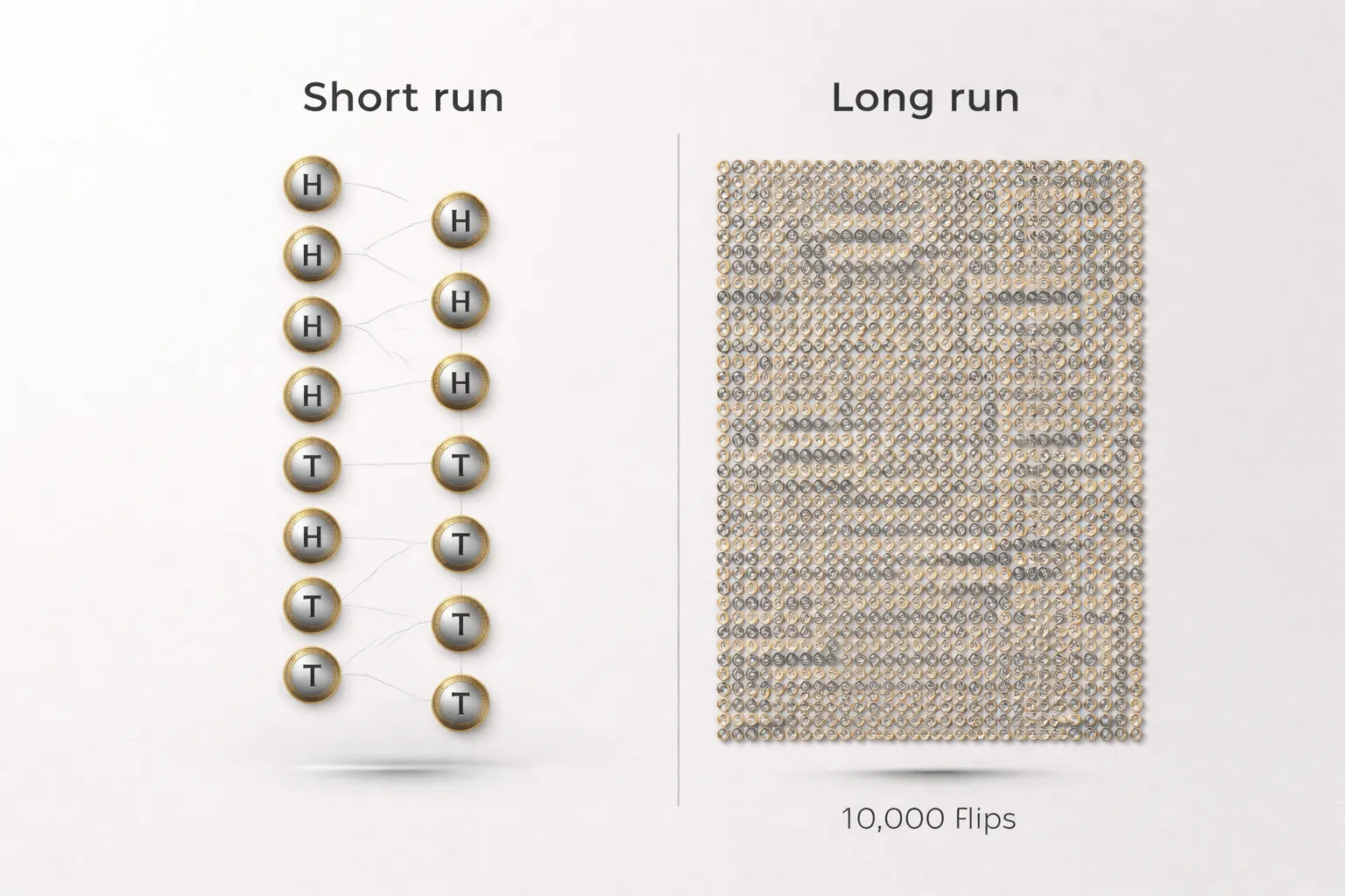 Gambler’s Fallacy vs the Law of Large Numbers (And the ‘Law of Averages’ Myth)