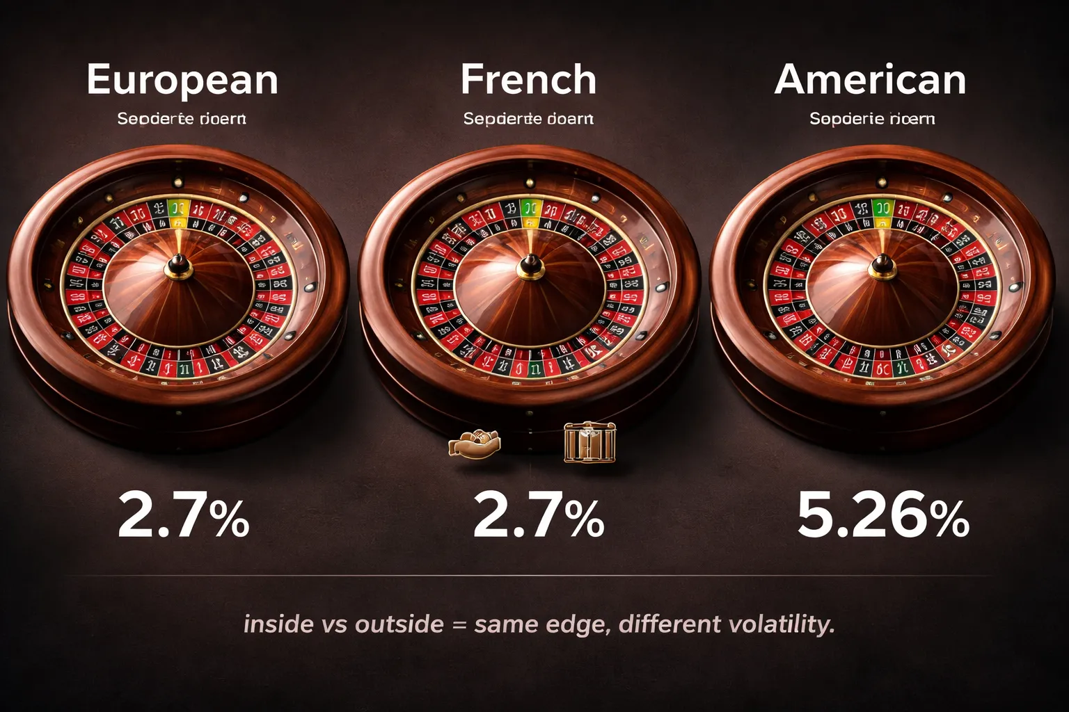 Roulette: Fixed Edge by Wheel Type, With a Few Rule Exceptions